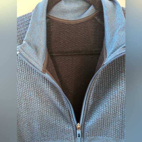 Lululemon Engineered Warmth Jacket Men's Large Blue Merino Wool Blend Full Zip - Picture 4 of 6